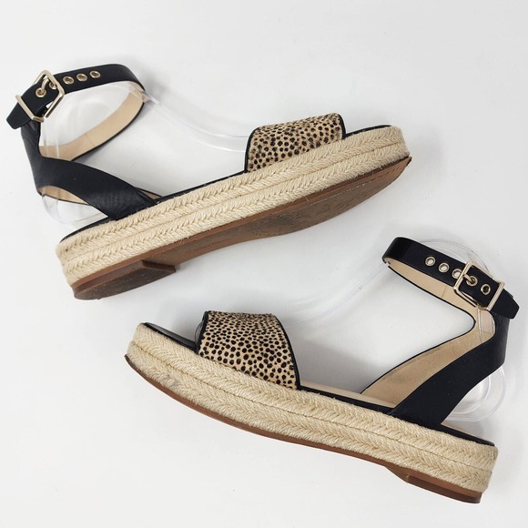 Vince Camuto Espadrille Sandals Women's 8.5 Kathalia Cow Hair Leopard Platform - Picture 7 of 10